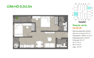 Mặt bằng căn hộ điển hình tòa Lotus 1